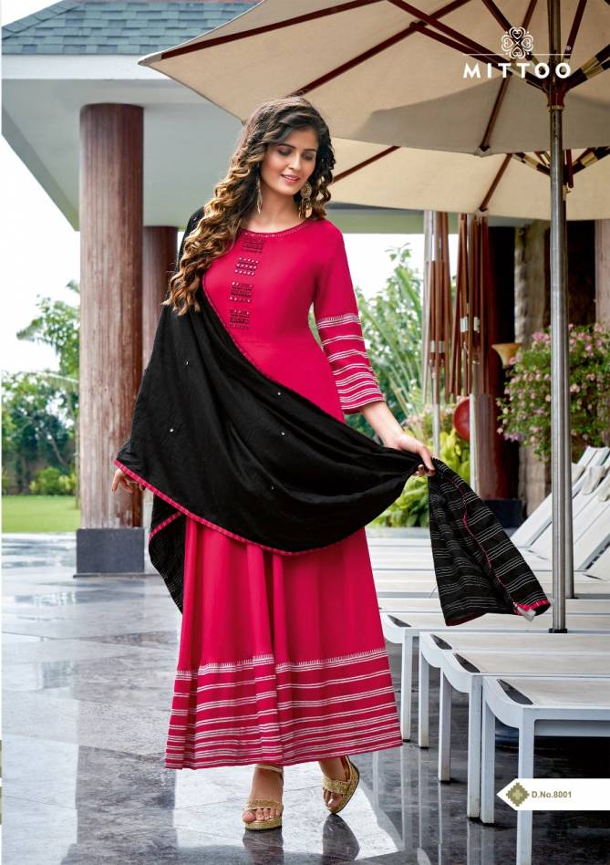 Mittoo Shangar Fancy Festive Wear Printed Maslin Designer Kurti With Dupatta Collection
